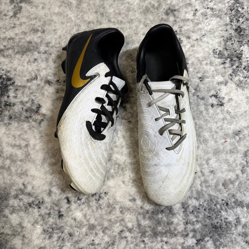 Nike Phantom GX FG Soccer Cleats Black White‎ Gold Men US 8